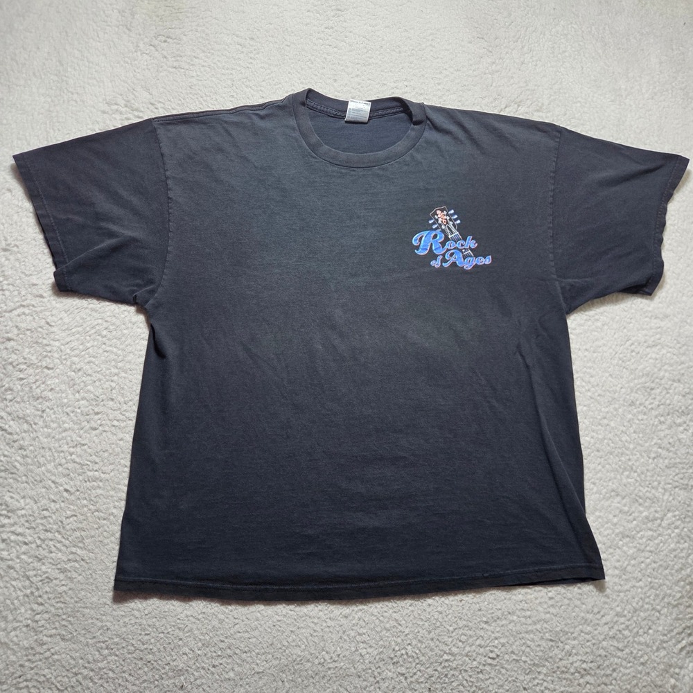 Vintage 2000s Delta T-Shirt Mens 2XL Black Rock of Ages History Graphic Tee